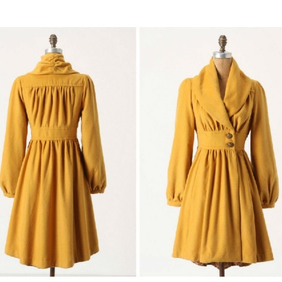 Anthropologie Jackets & Blazers - New Anthropologie Ruched Marigold Coat Sz S